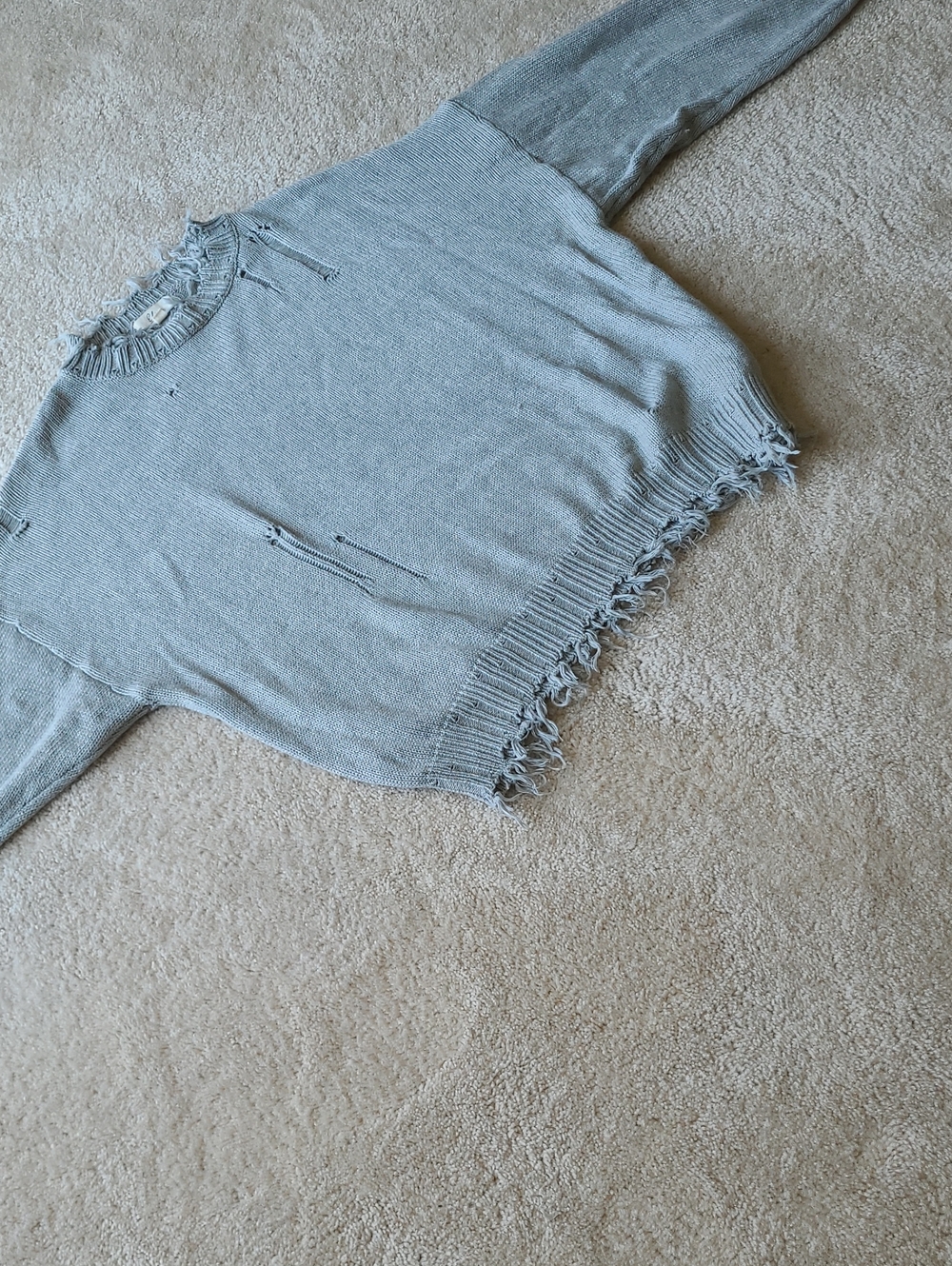 Elan Distressed Crewneck Sweater